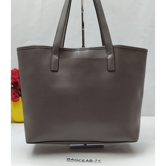 Michael Kors Gray Pebbled Leather Double Handle Tote Bag - Picture 2 of 16